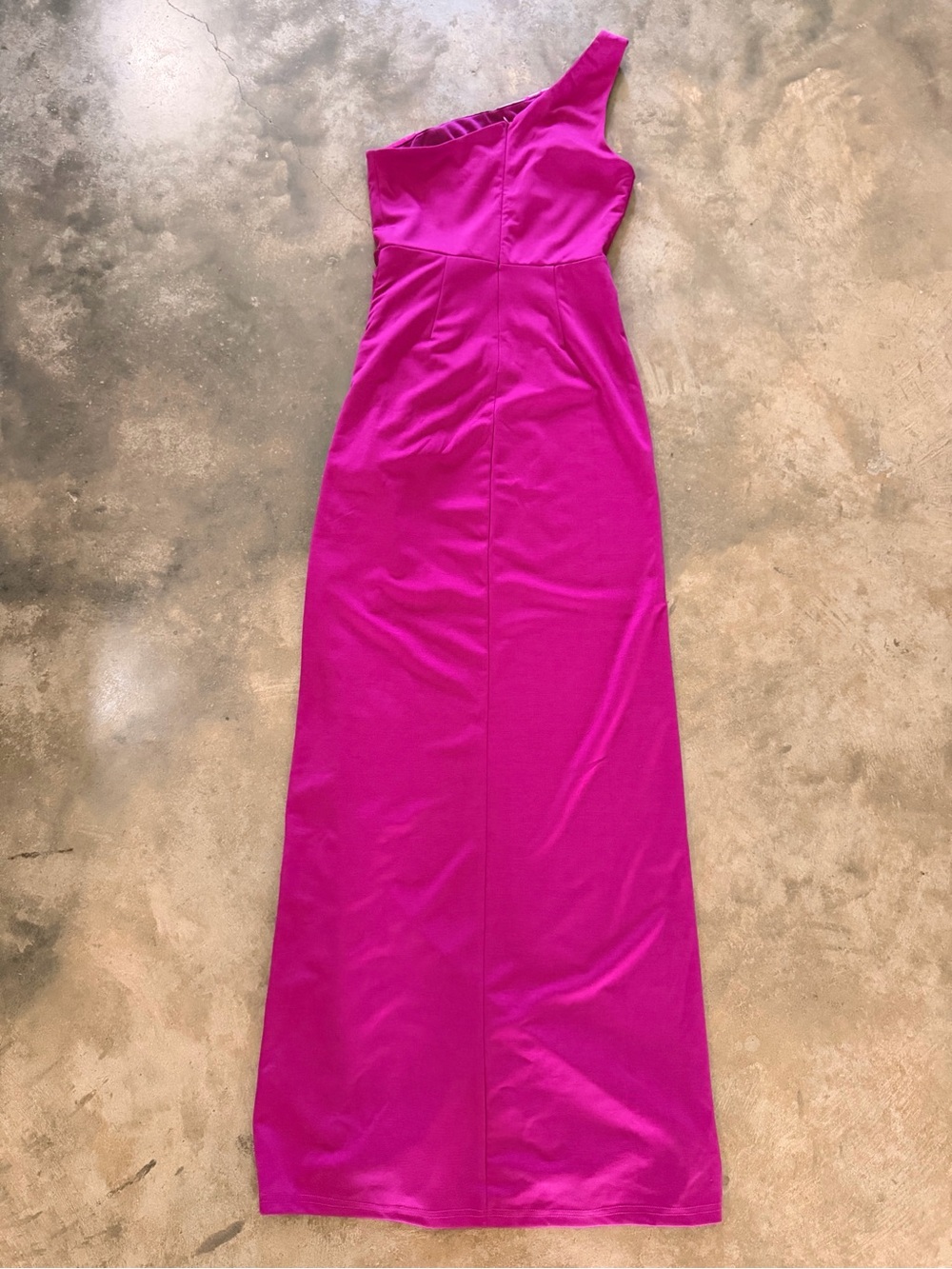 Faeriesty Magenta One Shoulder Ruffle Maxi Dress Size Small - Picture 3 of 16